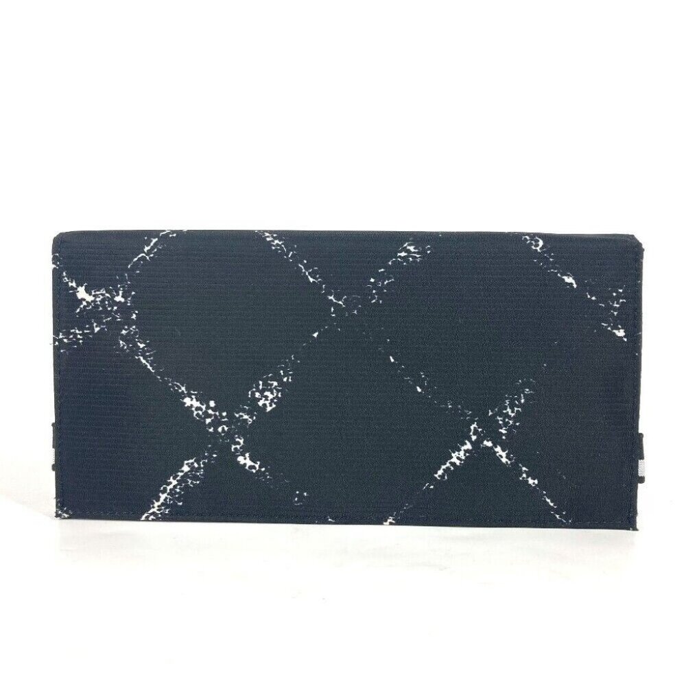 CHANEL Old travel line long wallet bifold Long Wallet Nylon Black - Picture 2 of 15